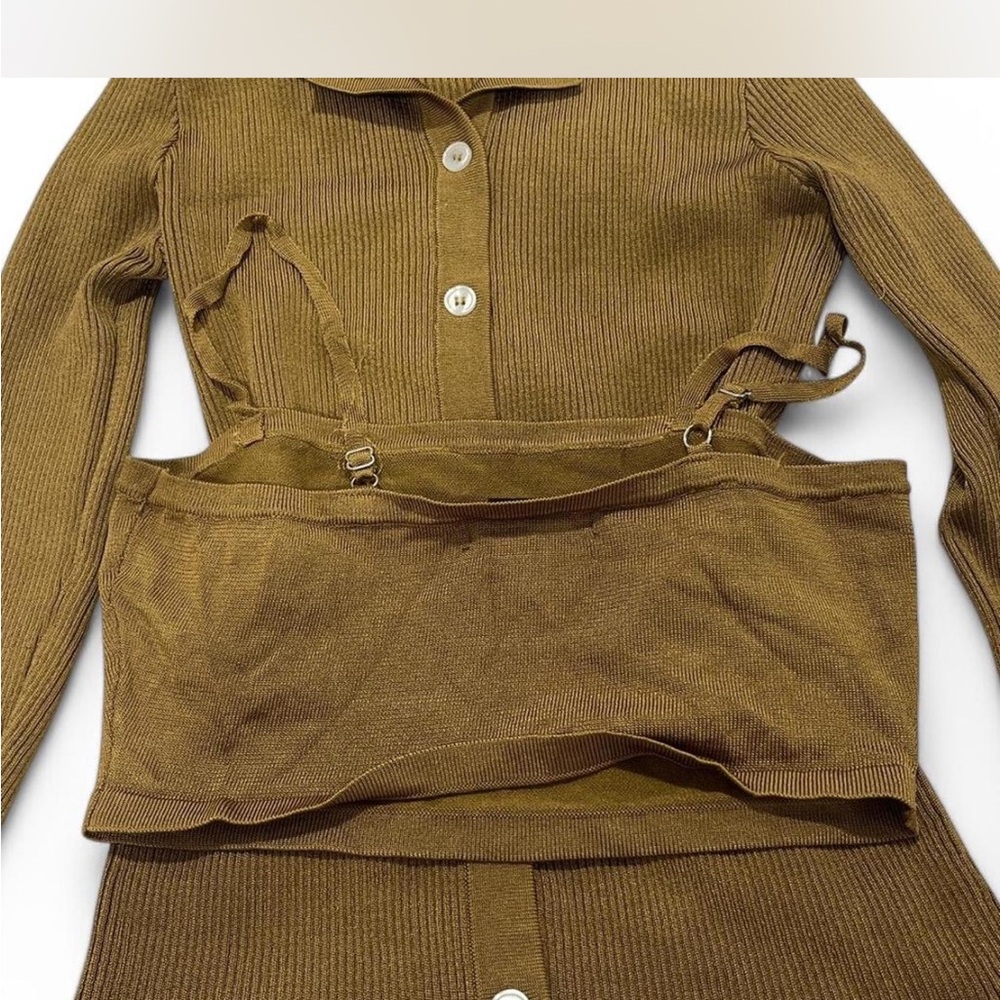 Brown Ribbed Sweater Set - Picture 4 of 4